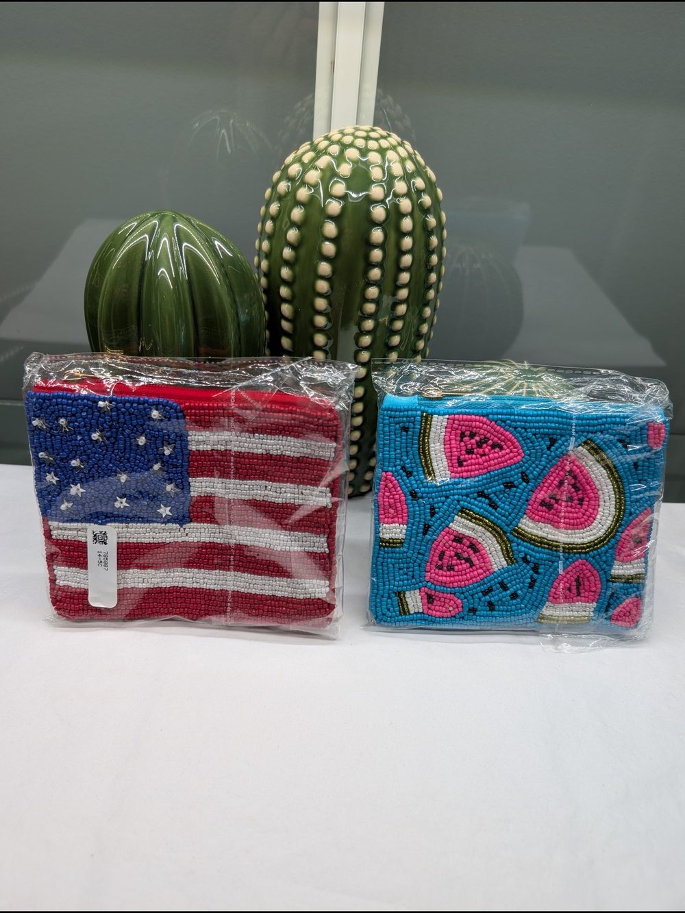Beaded American Flag/Watermelon Clutch Bag/Coin Purse 🍉🇺🇸 NIP